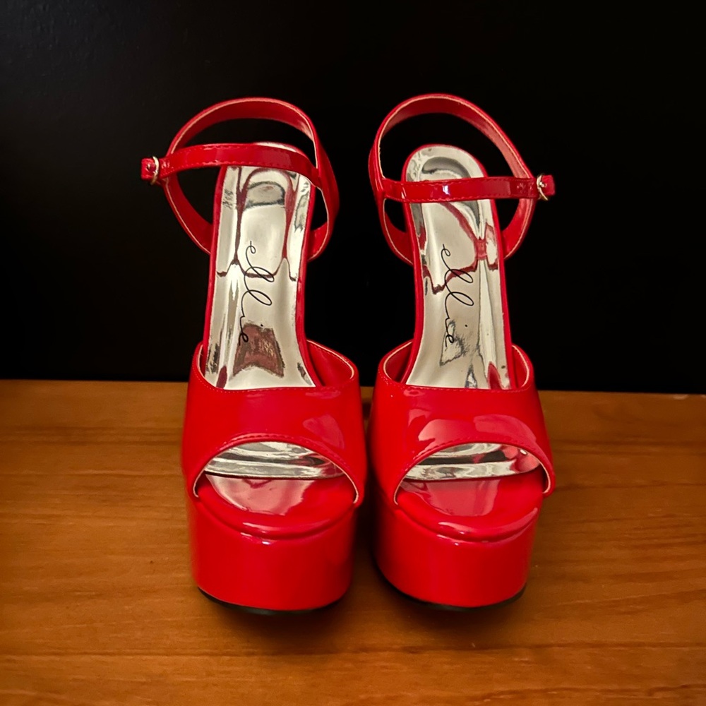 Ellie Red Platform Heels